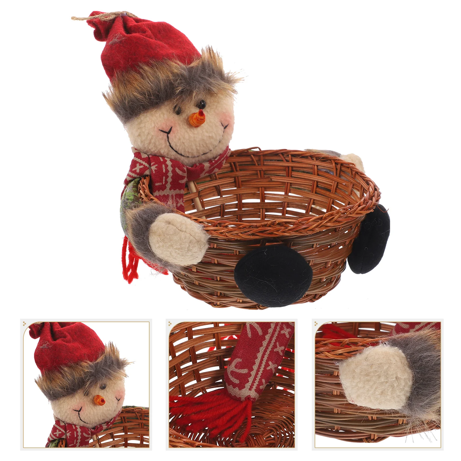 

Candy Basket Snowman Decoration Ornaments Christmas Gifts Wooden Hanging Storage