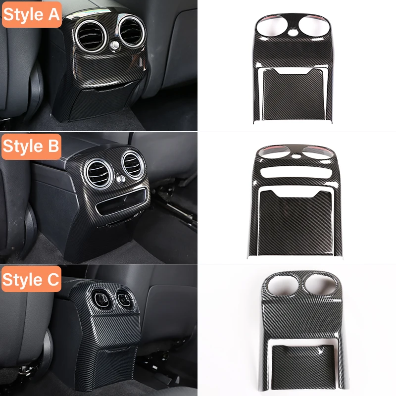 

ABS Carbon Fiber Car Rear Air Conditioning Vent Cover Trim For Mercedes Benz C Class W205 W206 2015-2022 Interior Accessories