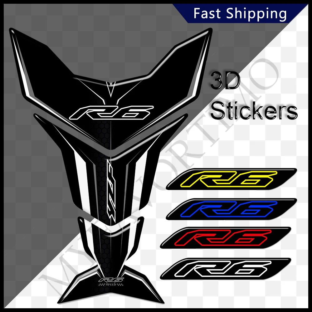 Tank Pad For YAMAHA YZF-R6 YZF R6 YZFR6 Stickers Decal Knee Fuel Protector Emblem Badge Logo Accessory 2016 2017 2018 2019 2020