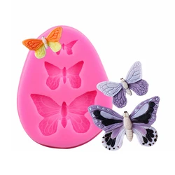 GJ-574Sale Fondant Cake Decorating Tools 3 Butterfly Fondant Cake Mold Diy Handmade Chocolate Bakeware Dessert Decoration Cookie