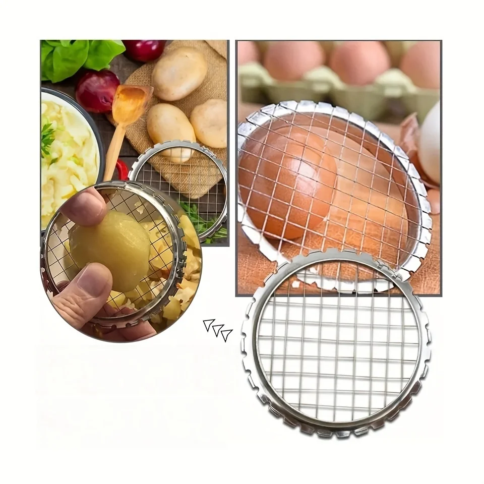 1pc Round Grid Cutter Slicer - Ideal for Eggs, Mushrooms & Vegetables, Must-Have Kitchen Chopping Device