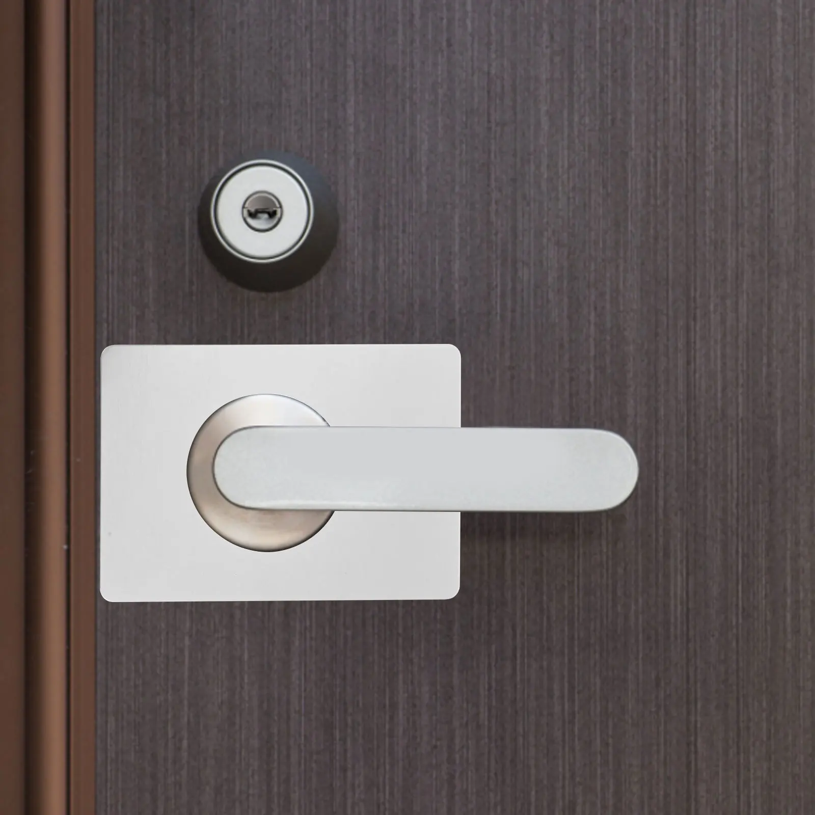 6 قطع من ألواح إصلاح أقفال الأبواب من الفولاذ المقاوم للصدأ، تقوية للأبواب الخشبية والمعدنية، تركيب بدون حفر، أمان لباب المرآب الأمامي