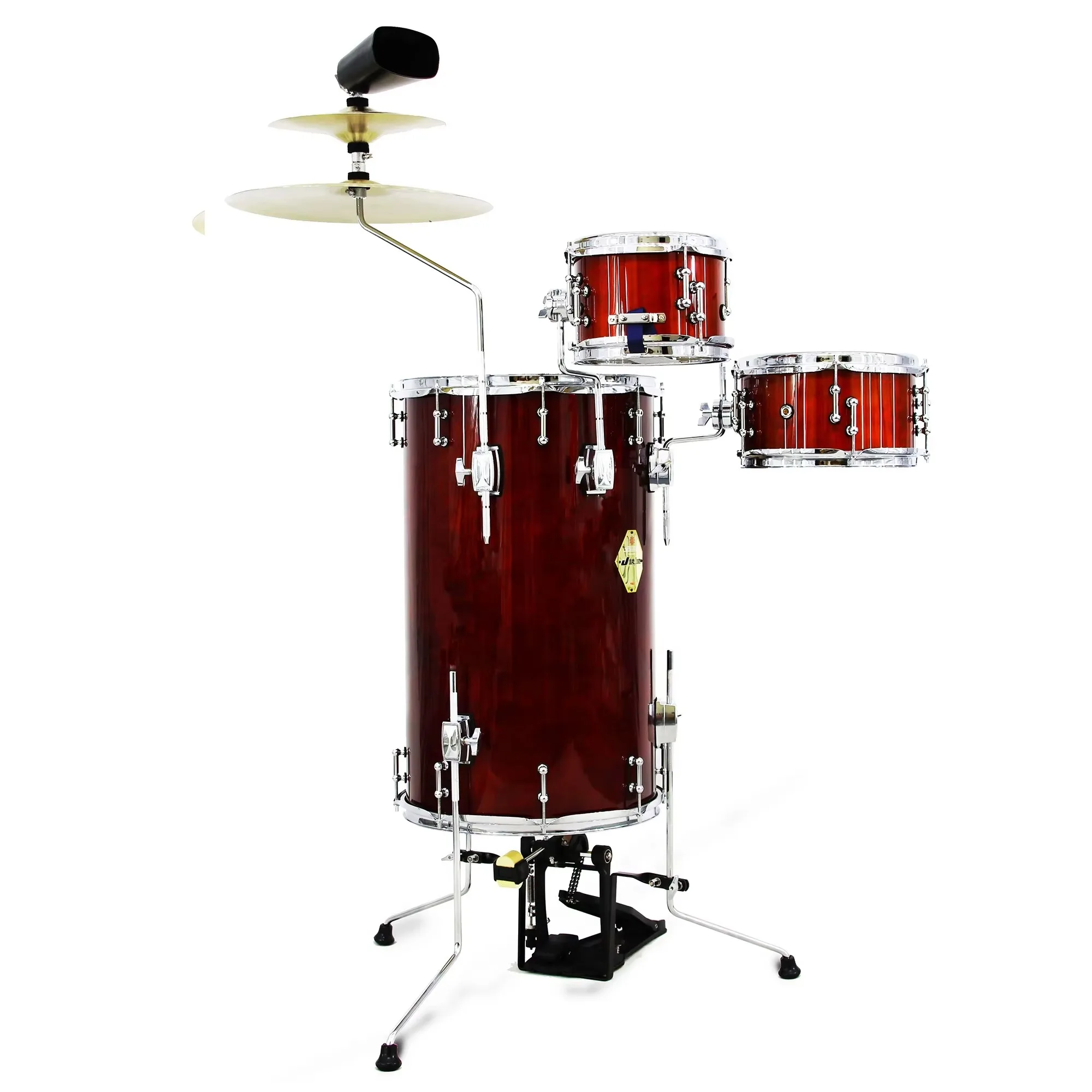 

Full Size Professional Wooden & Metal Drum Shell Standing Drum Set With Cymbals Wireless Eco-friendly For Beginners