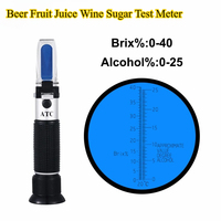 Handheld Sugar Refractometer Sugar Concentration Meter Densimeter 0-25% Brix Beer Fruit Juice Wine Sugar Test Meter