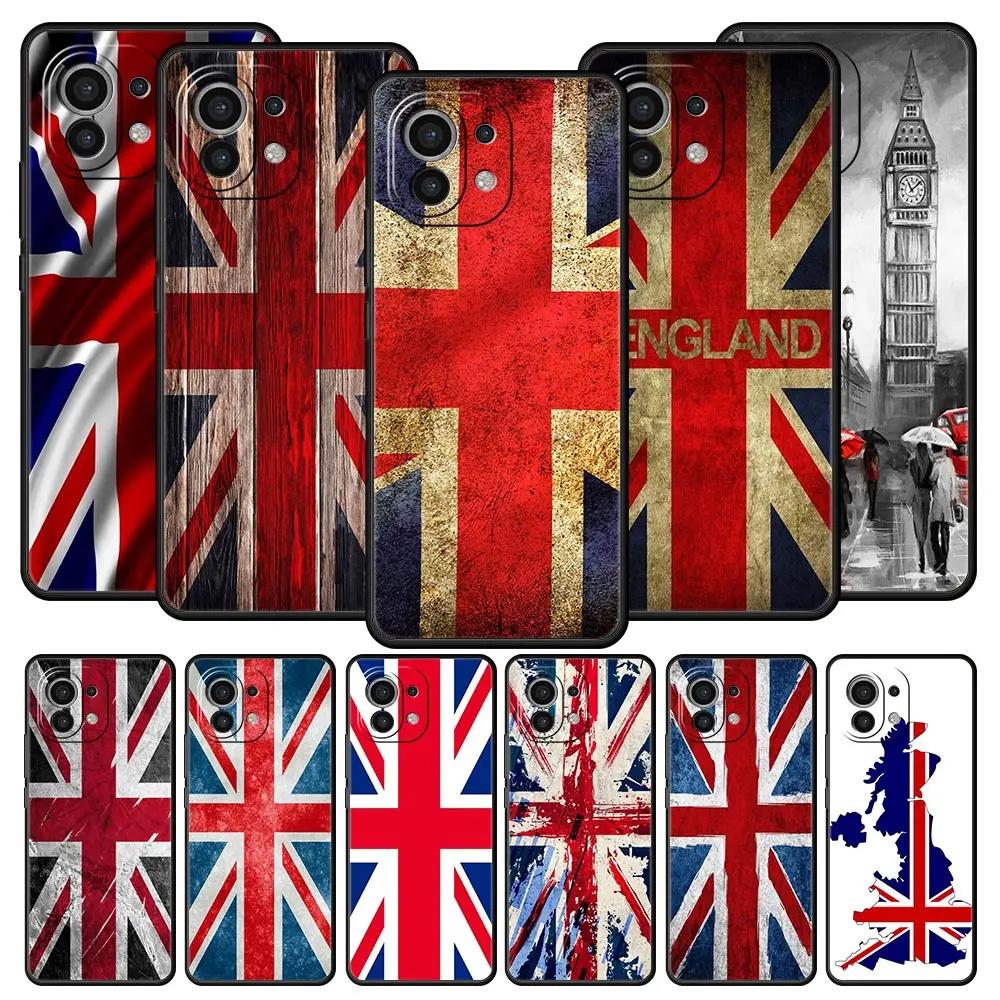 England UK Flags Phone Case For Xiaomi Mi 17 15 14T 15T 13T 14 13 12 11 Lite 5G 11T Poco X7 X6 Pro X5 X4 X3 12T Cover﻿﻿﻿﻿﻿﻿﻿﻿﻿﻿