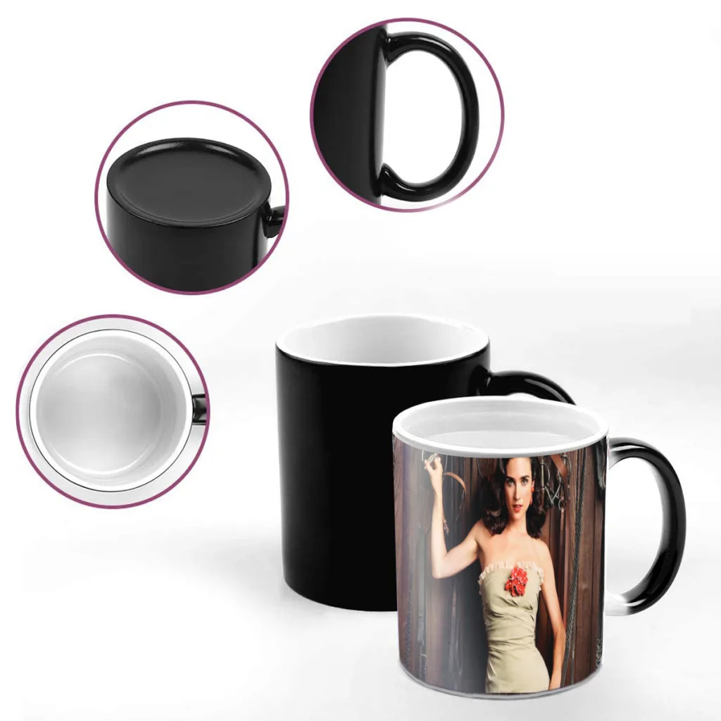 Jennifer Connelly Heat Sensitive Color Changing Mug 11OZ Ceramic Coffee Cup Magic Cup Heat Changing Coffee Mug