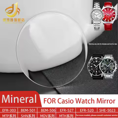 For Casio Glass Sapphire Mirror EFR-303 300 304 526 527 efr532 EFR-539 500 502 efr 546 552 553 Mineral Glass Mask Accessories