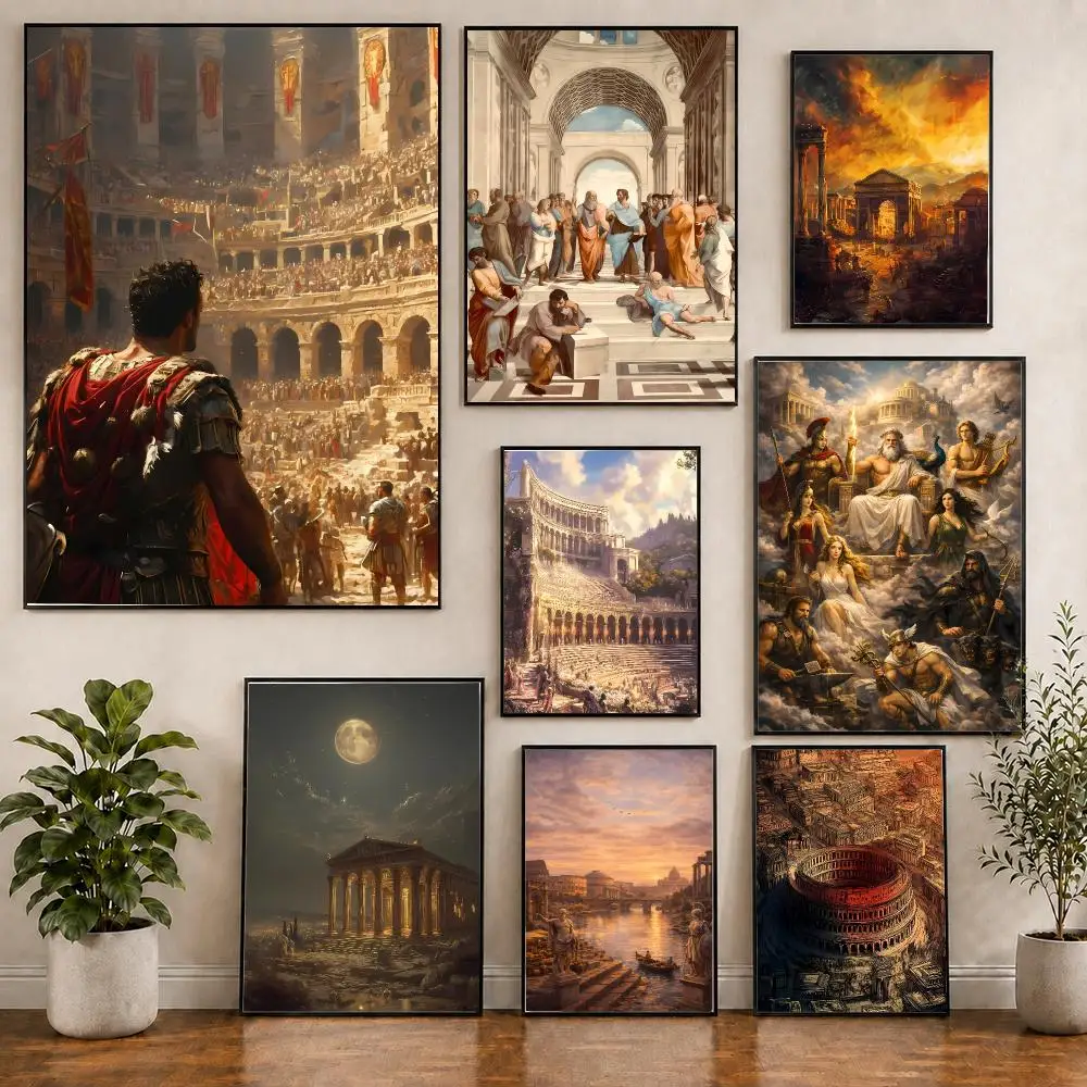 Classical History A-Ancient Rome and Ancient Greece Poster Creative Indoor Decorative Artwork & Modern Home Decor