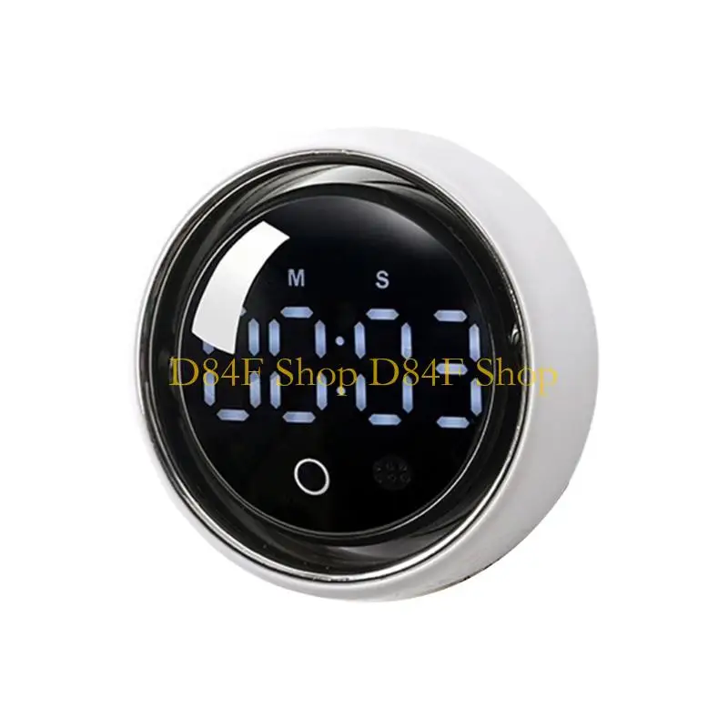 D84F Round Timer with Bright Front Screen, Digital Counter for Desk Work, Cooking Areas, and Home Tables Daily