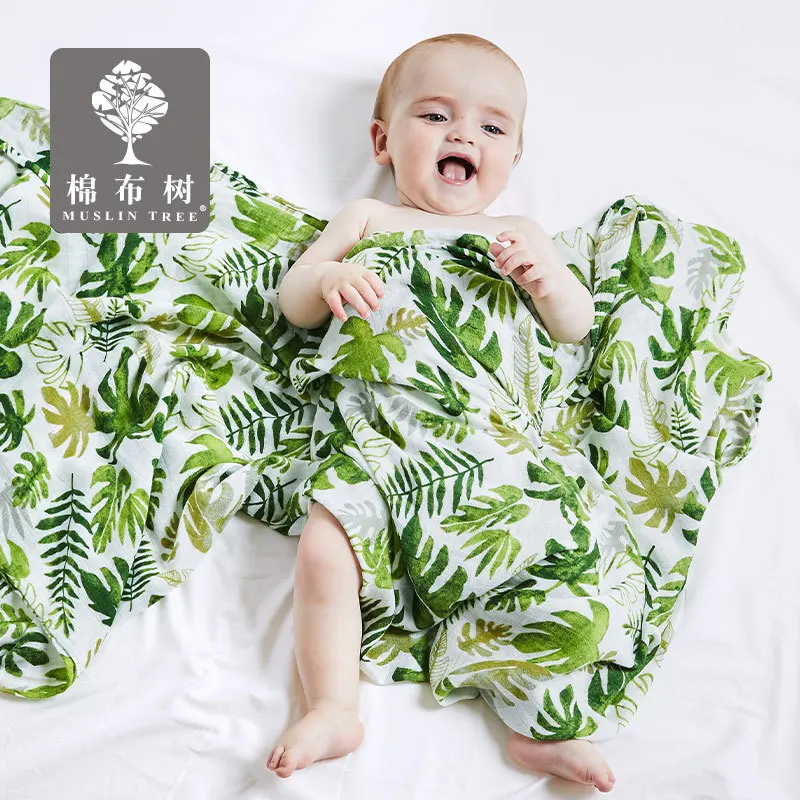 

Ins New Baby Blanket Bamboo Cotton Gauze Bath Towel 2-Layer Neonatal Swaddling Towel Baby Cart Seat Cover Blanket 120cm