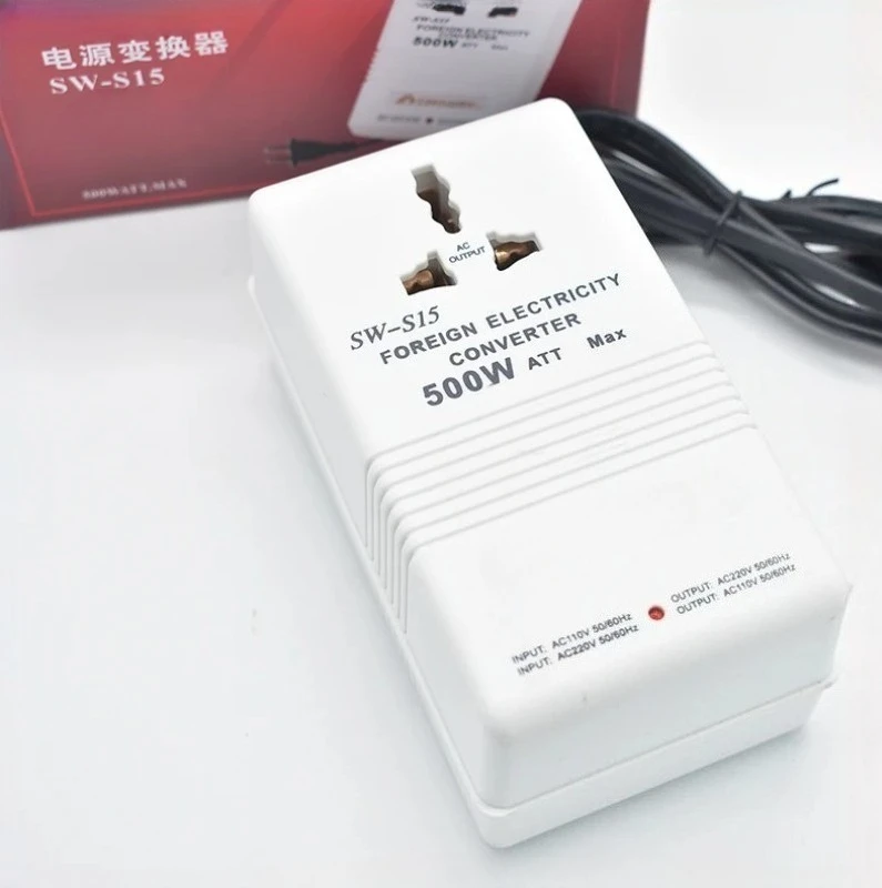 SW-S15 500 Вт трансформатор напряжения 220 В-110 В/110 В-220 В двунаправленный преобразователь мощности дорожный адаптер для электрической зубной щетки бритвы