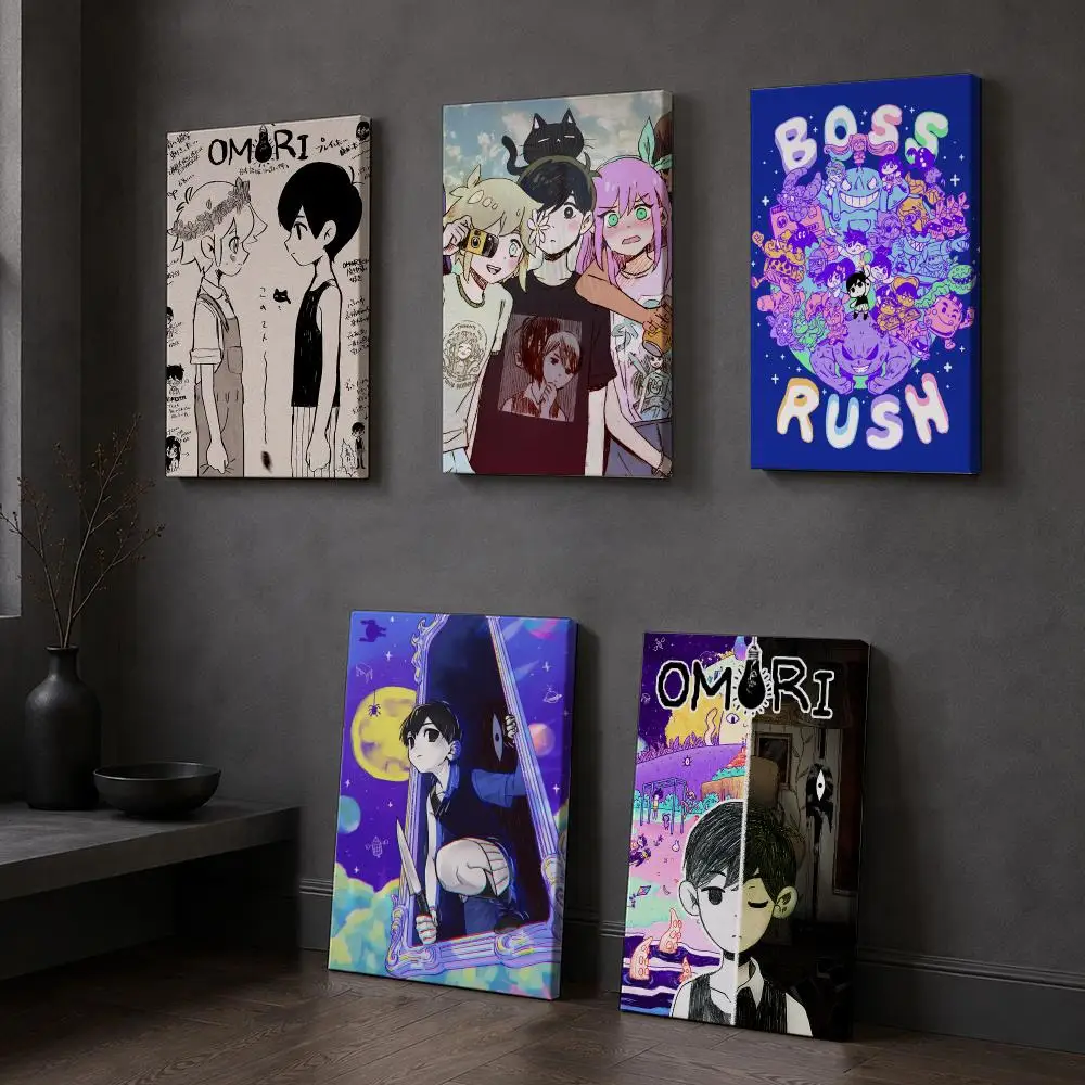 Game O-Omori Framed Wall Painting Wooden Framed Canvas Poster Wall Art HD Waterproof Print Home Decor