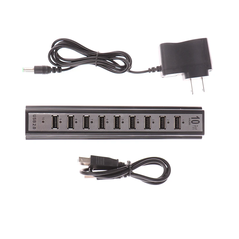 

Power Adapter Usb Charger Hub Adapter Hi-speed Multi Hub 10 Port For Pc Laptop