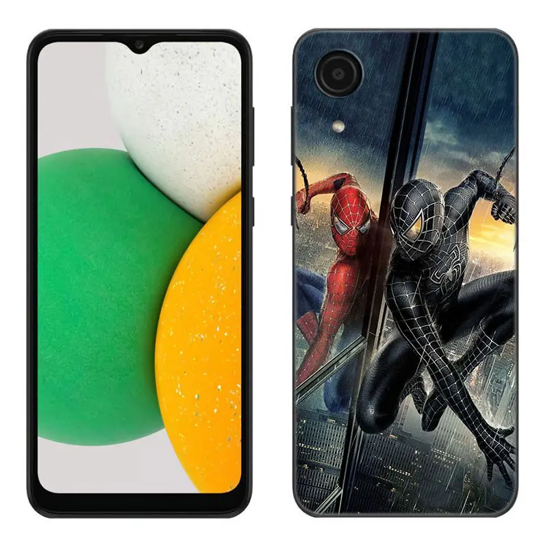 Marvel SpiderMan Black Silicone Phone Case For Samsung Galaxy A01 A03 Core A04 E A02 A05 A10 A20 A21 A30 A50 S A6 A8 + A7 2018