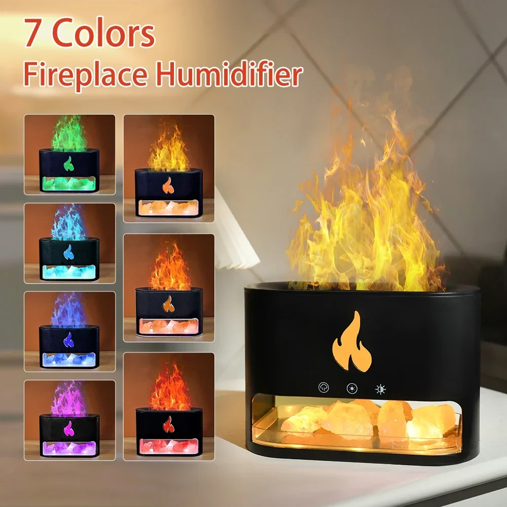 

7 Colors Ambient Light Fireplace Air Humidifier for Home Flame Fire Aroma Diffuser Electric Smell Mini USB Mist Spayer Portable