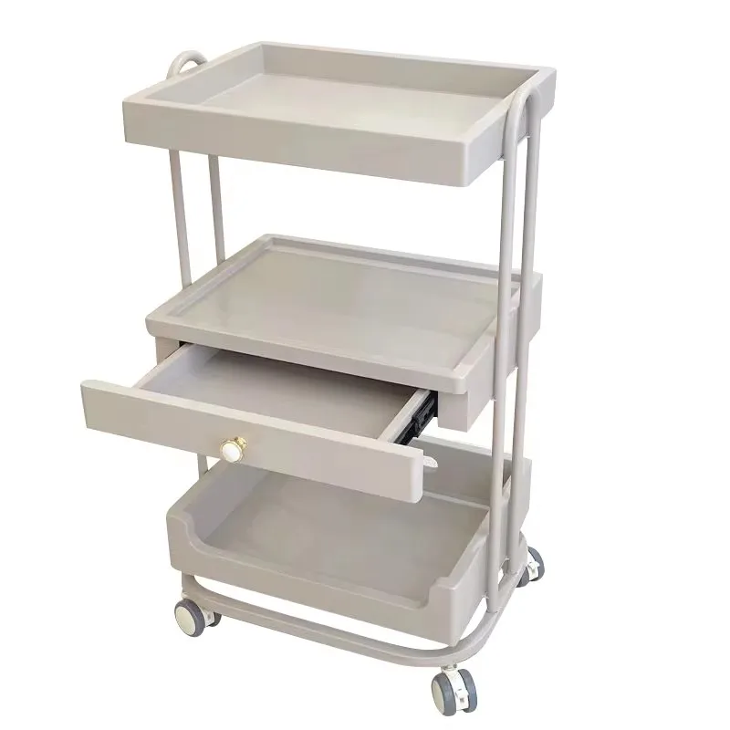 

Auxiliary Cart With Wheels For Beauty Salon Professional Hairdressing Spa Equipment Eyelash Transats Furniture Trolley Car Tray