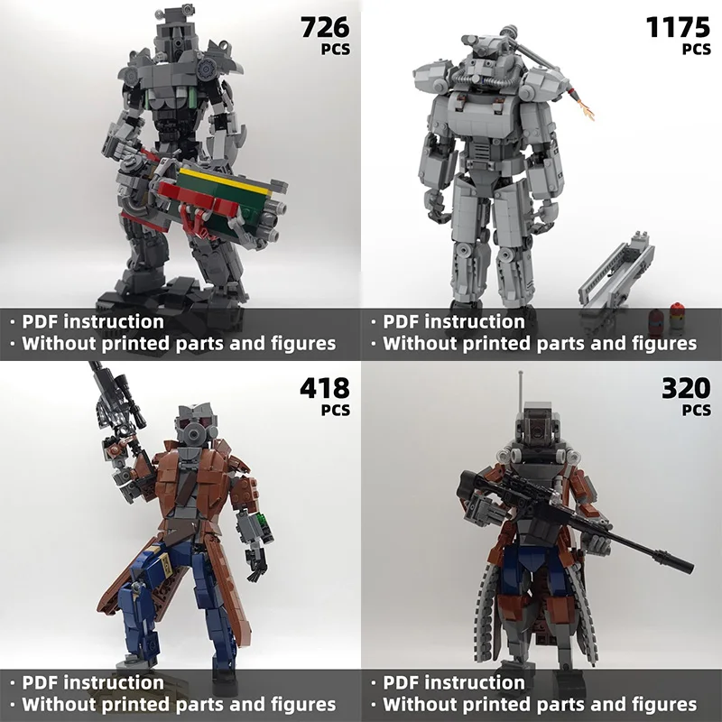 

Креативный подарок «сделай сам» для любителей меха, Фолловт! Строительные блоки Sci-Fi Battle Mech Серый бронированный робот