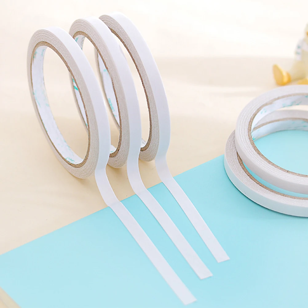 

6Pcs Transparent Double-Sided Adhesive Tape 10mmx8m Strong Hold for Smooth Surfaces Easy Cut Peel Use in Crafts Office Home