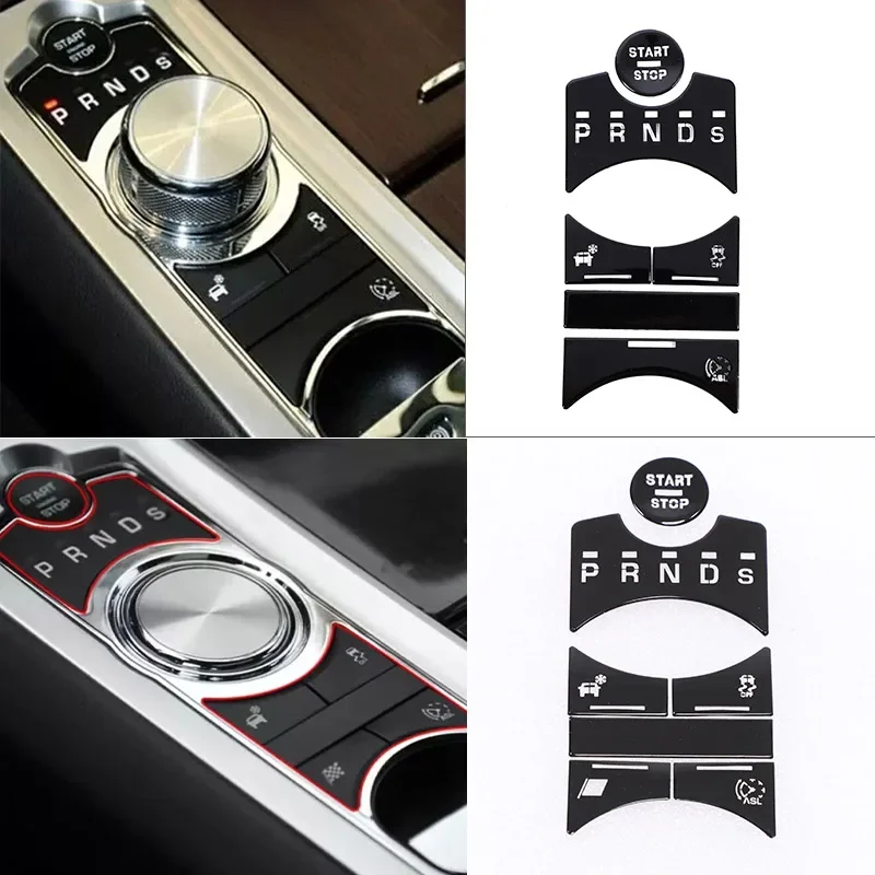 For Jaguar XF XJ 2010-2019 aluminum alloy Black Button Stickers Car Accessories Interior AC Gear Switch Repair Decals