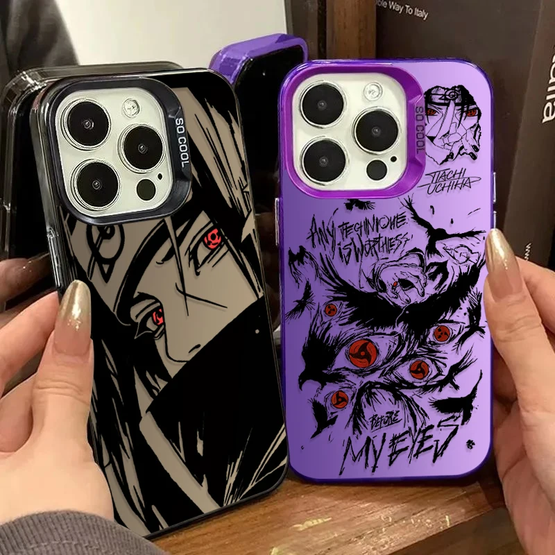 Funda para Samsung Galaxy S25 Edge S26 S24 S23 Ultra S22 S21 Plus FE A57 A37 A17 A07 4G con Diseño de Anime Naruto Uchiha Itachi SHARINGAN