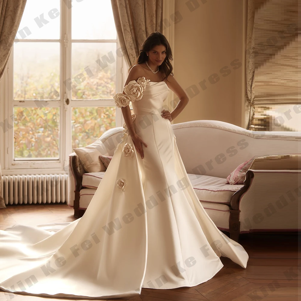 Elegante Damen-Brautkleider, wunderschöne Applikation, abnehmbarer Rock, schulterfrei, Prinzessin, Brautkleider, Robe de Mariée, individuell gestaltet