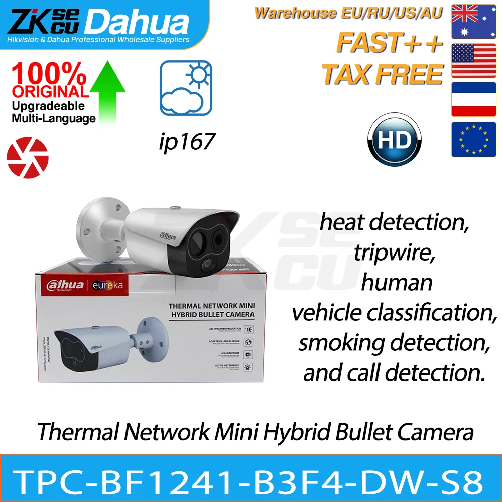 dahua rede termica mini camera bala hibrida alarme mm serie eureka 4mp poe tpc bf1241 b3f4 dw s8 original 01