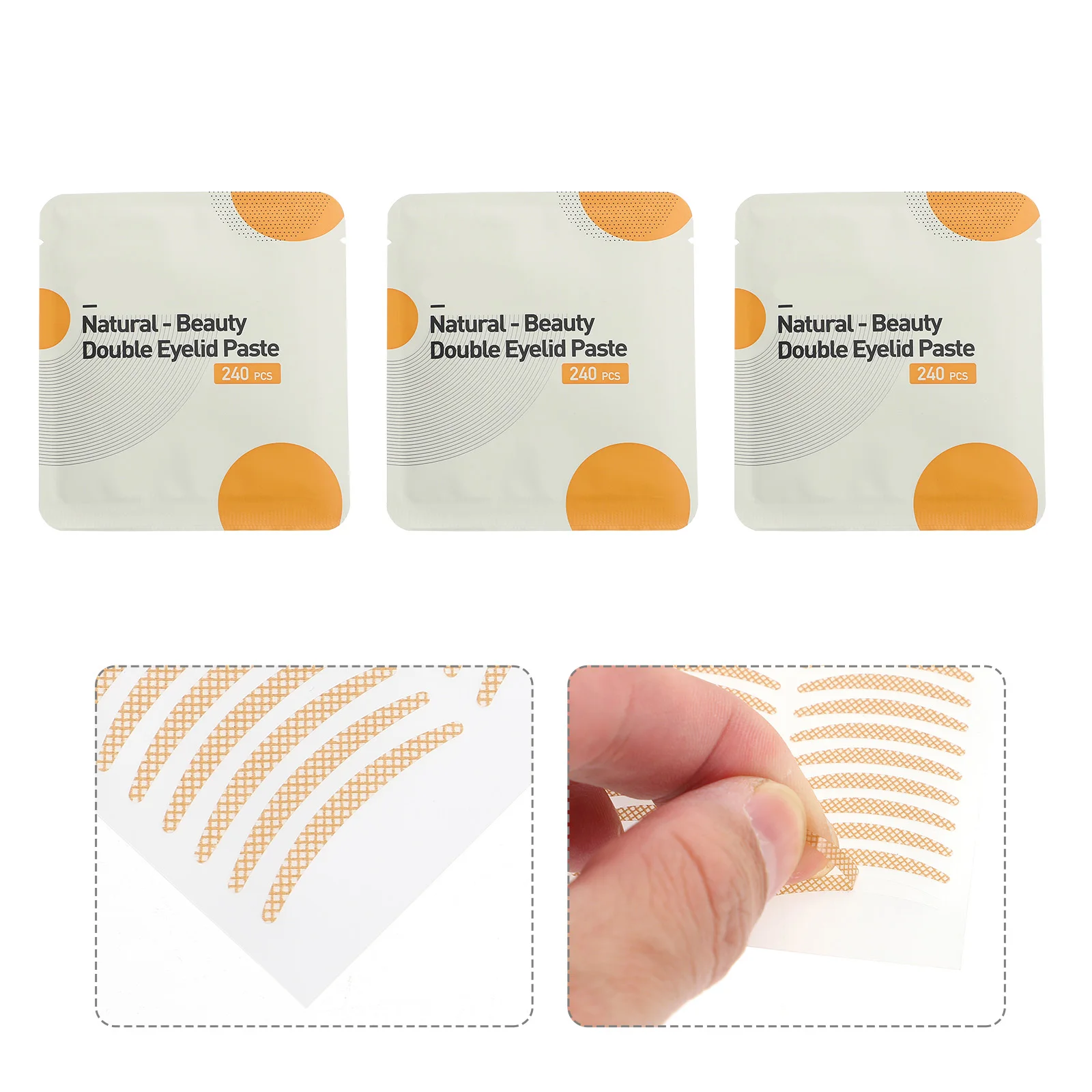 3 ชุดสติกเกอร์ตาสองชั้นที่มองไม่เห็นเทปเส้นใย Curvy แถบเครื่องมือแต่งหน้า Eye Professional Beauty Salon Home Use