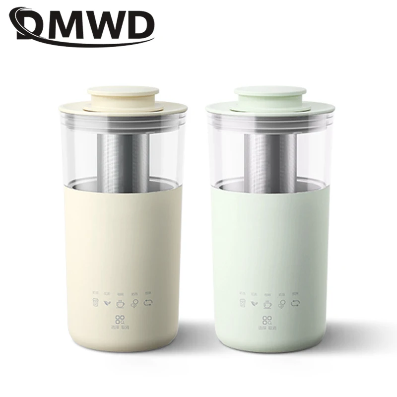 DMWD 350ml Electric Water Kettle Automatic Milk Tea Cup Portable Coffee Machine Milk Froth Maker 304 Stainless Steel Filter 220V