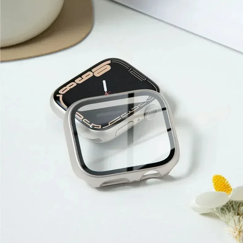 

Suitable for Apple Watch Tempered Film Protective Case Iwatch Ultra/9/8/7 Integrated S10 All-Inclusive Screen Accessories