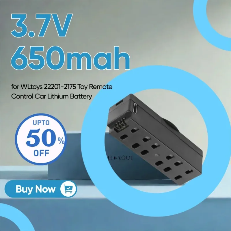 

3.7V 650mah Rechargeable Battery for WLtoys 22201-2175 Toy Remote Control Car Lithium Battery