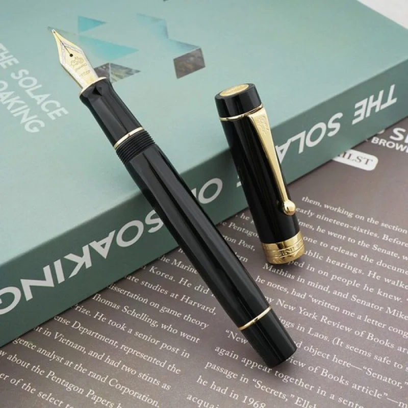 

A+ Black Jinhao 100 Centennial Resin Fountain Pen EF/F/M Bent Nib Writing Gift Pen