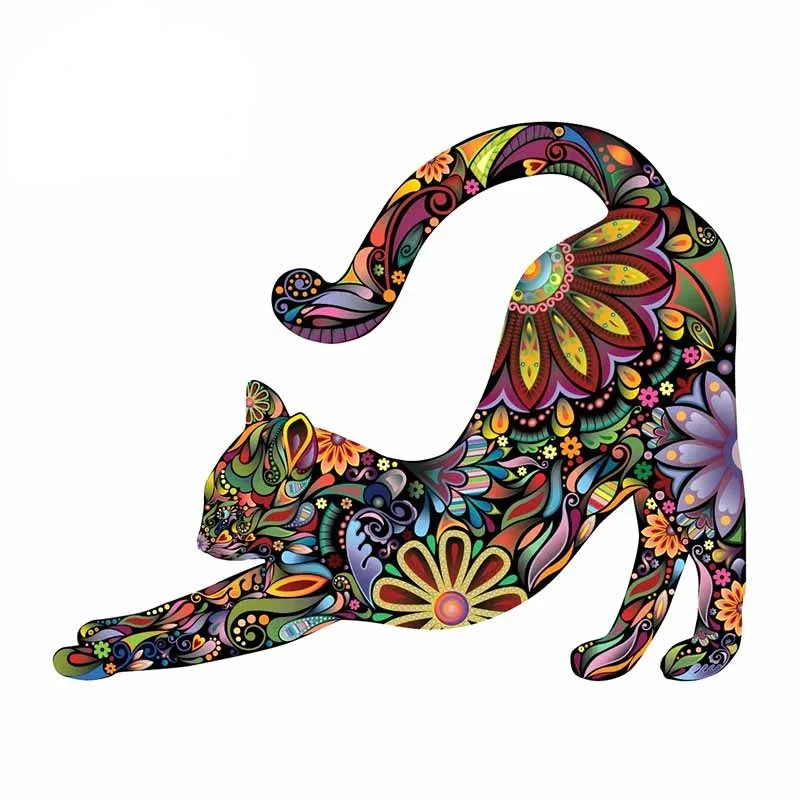 

New Design Color Cat Motorcycle Sticker Bumper Window DIY Scratch Funny Animation Block Scratch Decal Decoration, 15cm