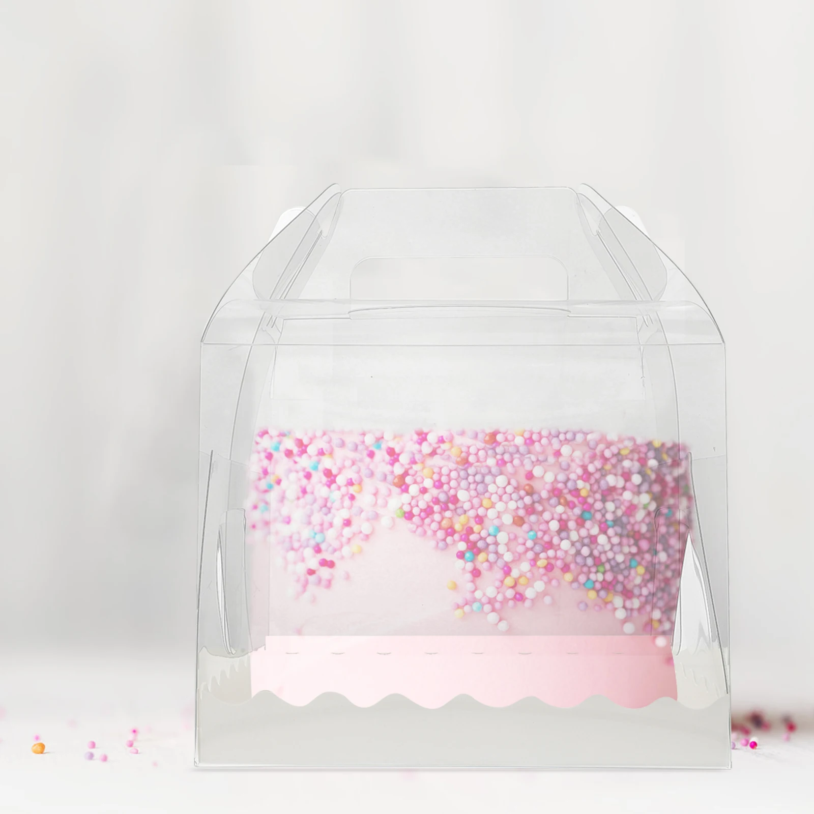 

10 Pcs Cake Box Birthday Packing Container Plastic Holder The Pet Carrier Cupcakes Decoration Boxes