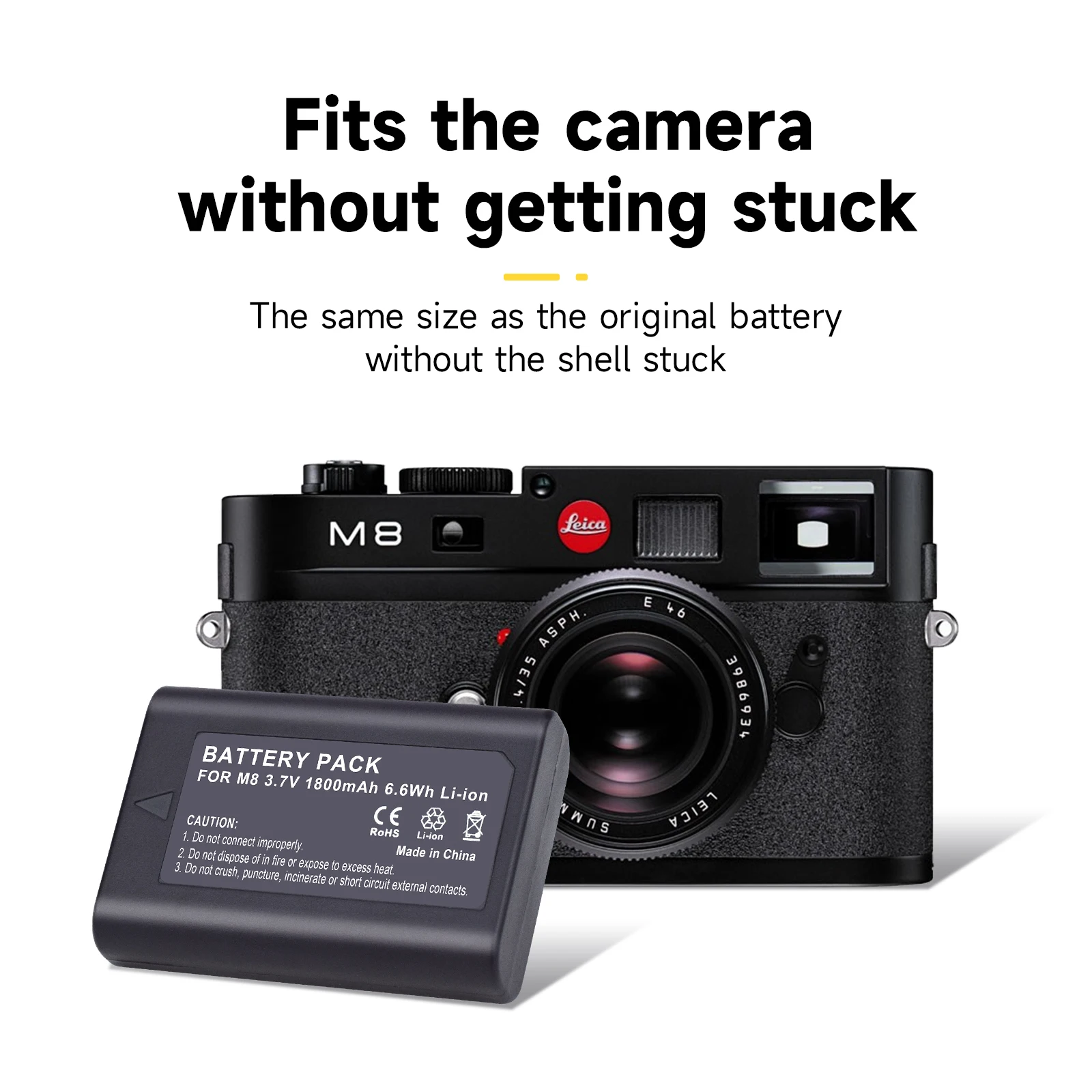 Cityork 3.7V Replacement Camera Battery 1800mAh high-capacity battery for Leica M8 M8.2 M9 M9-P MM ME M-E BLI-312 14464 Camera