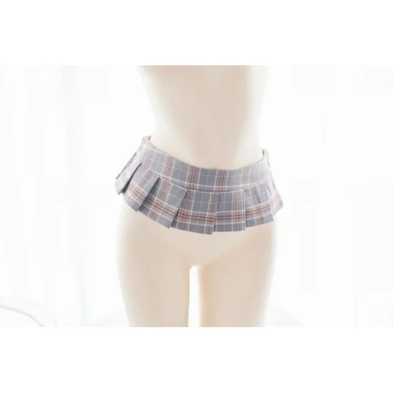 Anime Super MINI Plaid Skirt Sexy Cute Navy Blue Skirt Cosplay Costume Sweet School Girl Pleated Skirt Sexy Role Play Outfits