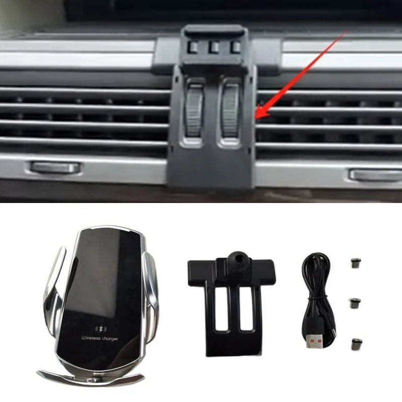 15W Fast Charging Wireless Charger Car Mount Phone Holder Automatic Clamping For 2004-2008 BMW E65 730 740 750 760