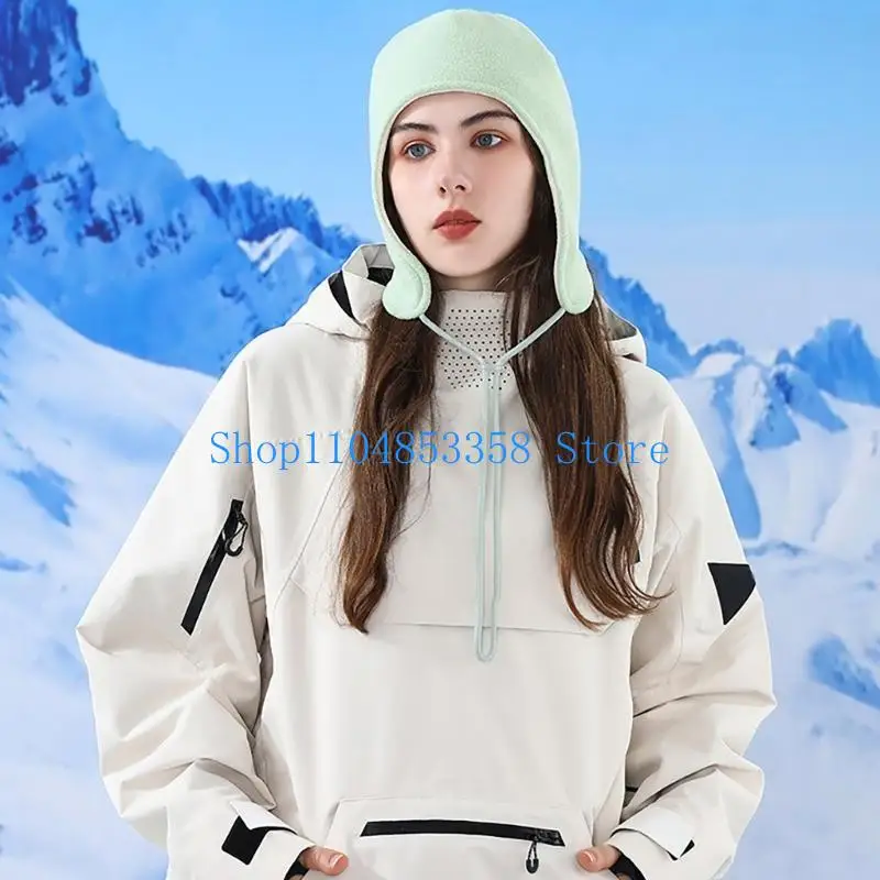 

652F Earflap Hat Fleece Beanie Caps for Snow Cycling Skiing Windproof Thermal Hat