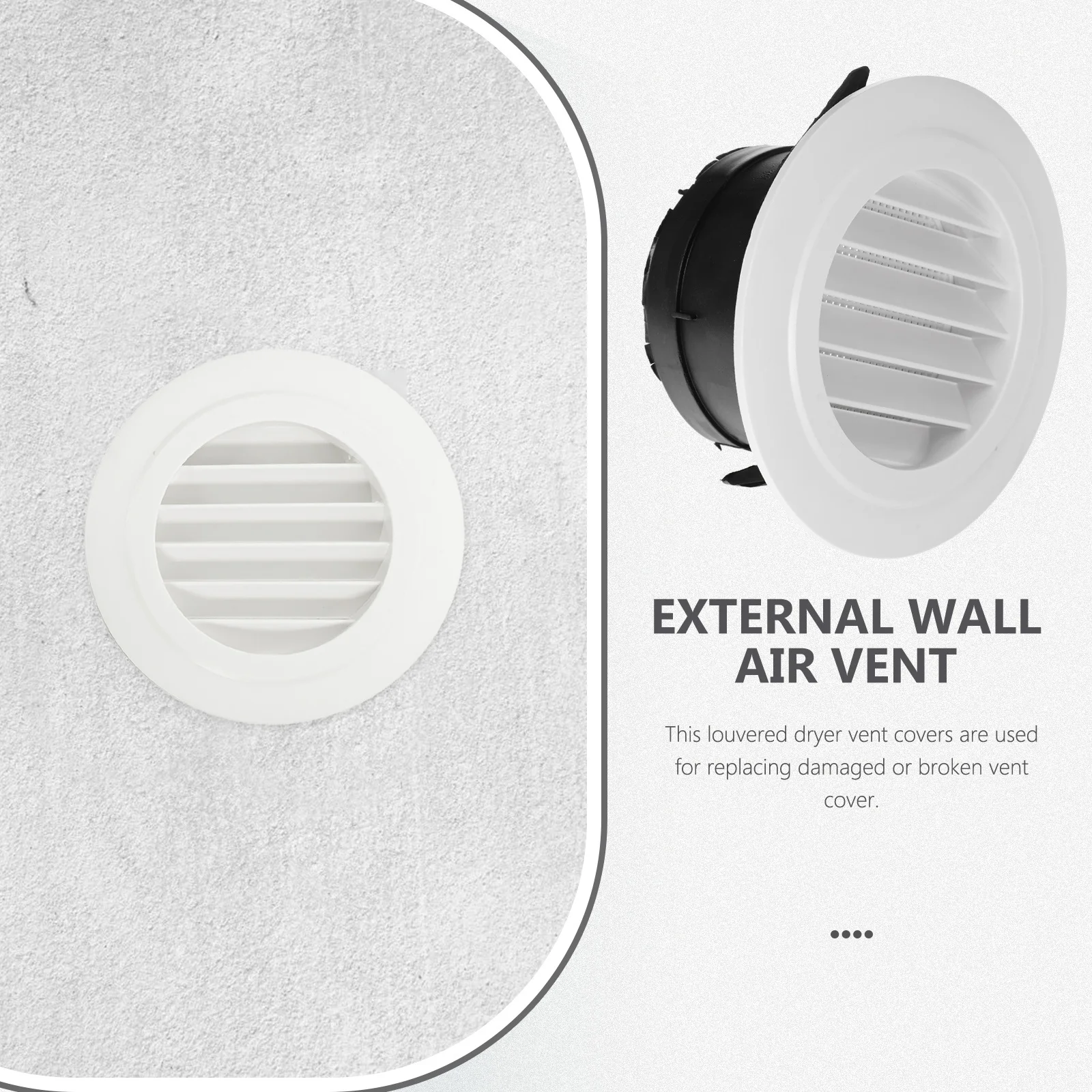 

Air Conditioner Vent Cover Round Ventilation Outlet with Fine Mesh Protection Easy Install for Bathroom Kitchen Ac Unit Soffit