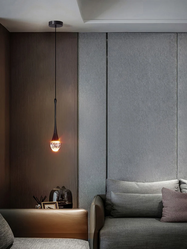 Lámpara colgante LED de estilo nórdico, lujosa lámpara colgante de cristal para dormitorio, mesita de noche, restaurante, candelabro, Bar, mostrador, luz decorativa