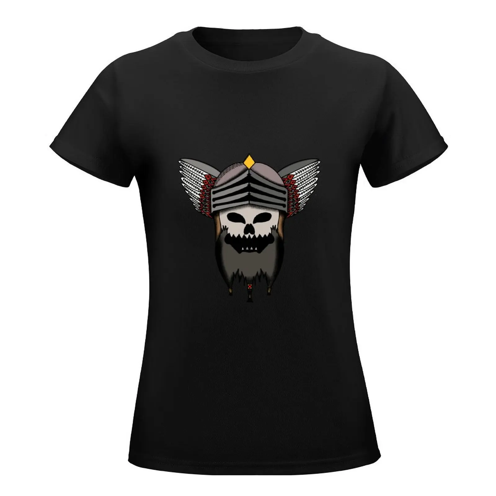 Camiseta de calavera de Caballero de tatuaje tradicional para mujer, top de gran tamaño, tops de talla grande, ropa de verano, vestido de camiseta con gráfico