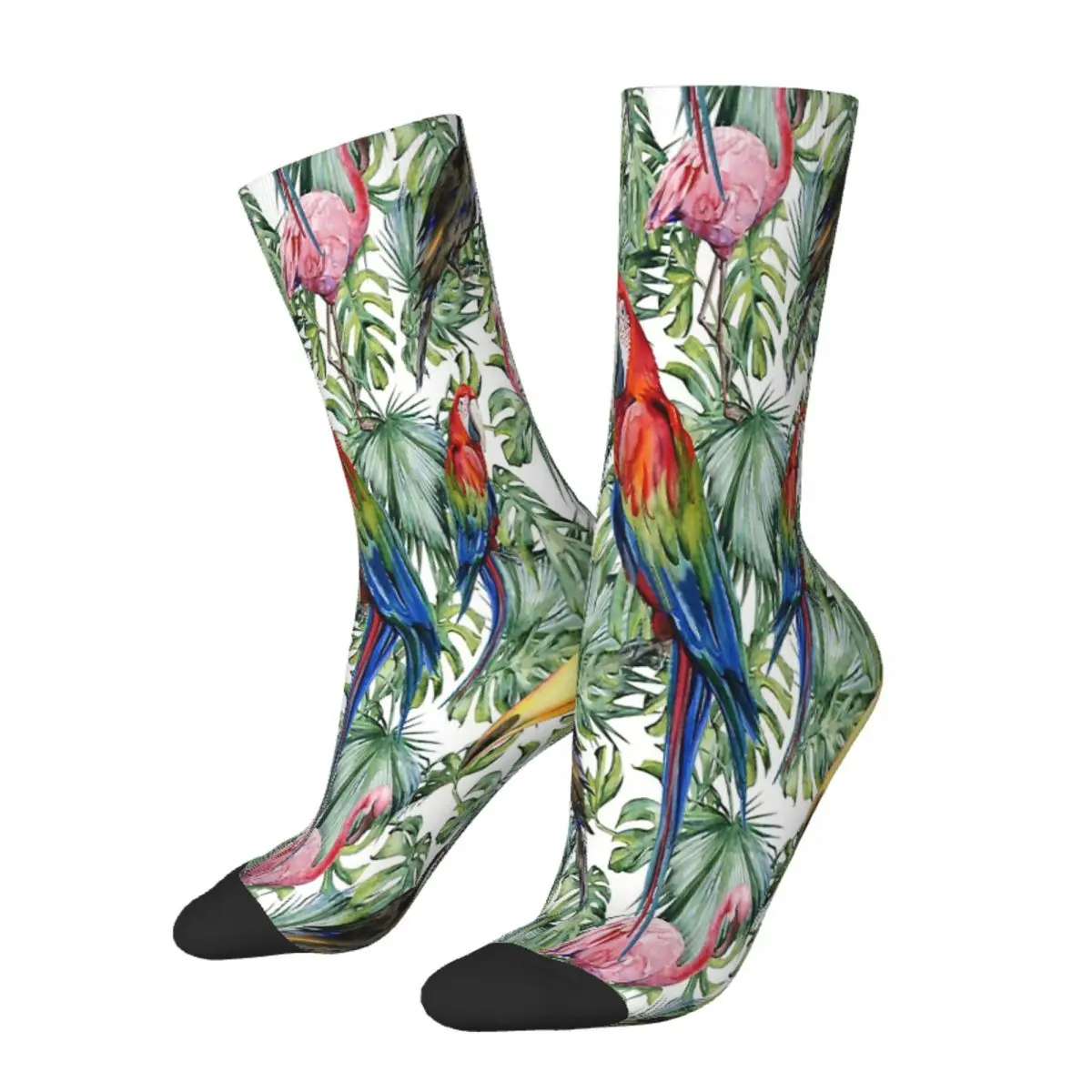 TROPICAL JUNGLE PATTERN Parrot Bird Socks Male Mens Women Winter Stockings Hip Hop