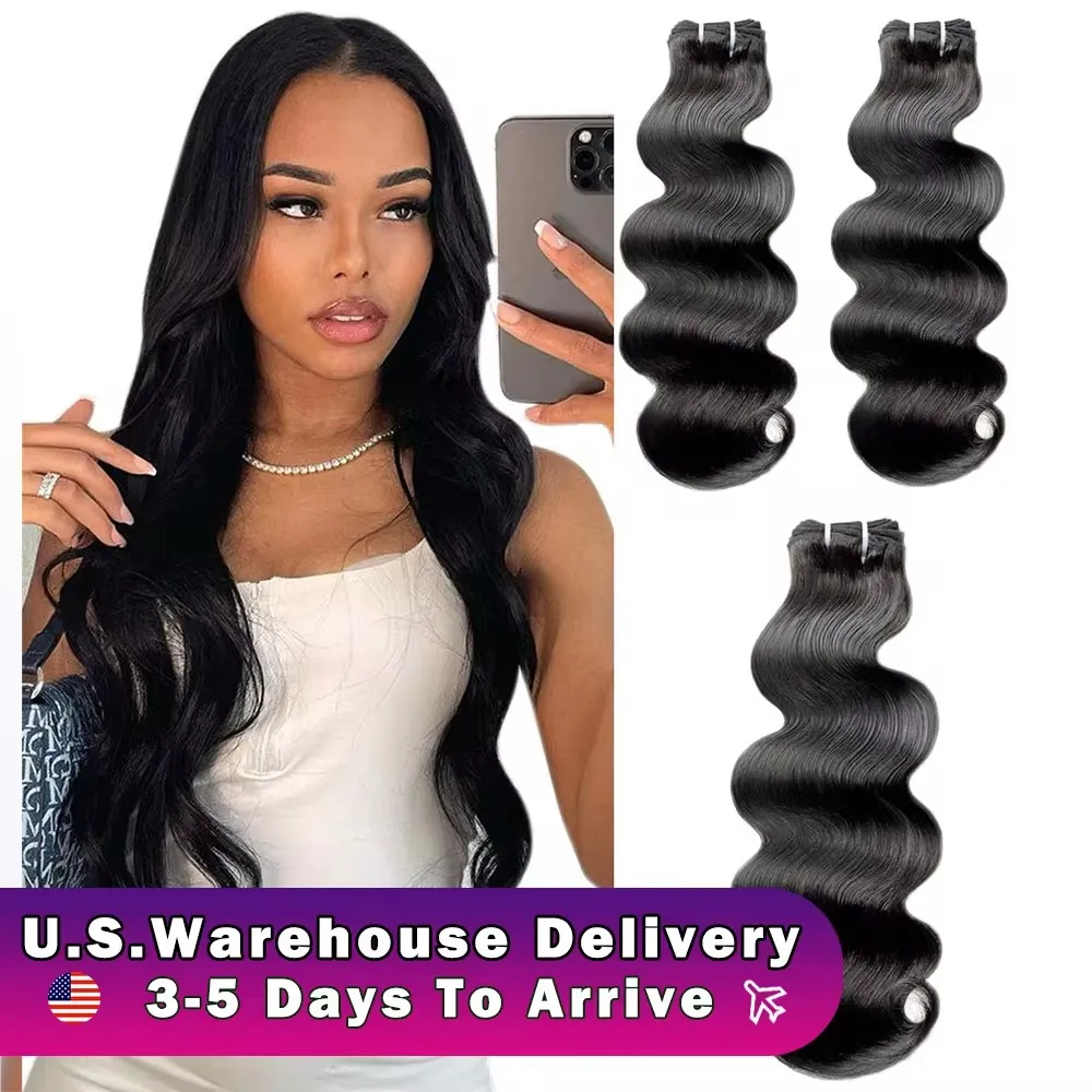 10A Zestawy Ludzkie włosy typu Body Wave 100% nieprzetworzone Ludzkie włosy typu Virgin Remy 3 zestawy Pełne i grube pasma włosów o szybkim splocie Kolor