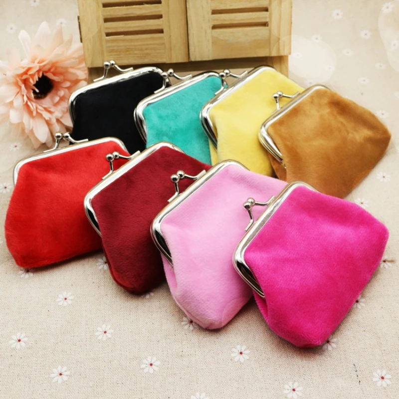 

Women's Corduroy Coin Purse Money Bag Candy Color Small Wallet Clutch Purse Cartera Lady Key Bag Mini Purse