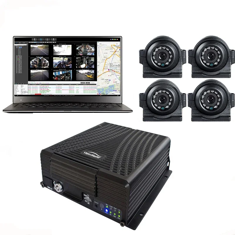 Dvr per auto a 4 canali 4ch MDVR Videoregistratore mobile Dvr per veicoli Sistema di telecamere di sicurezza per auto Registratore video Kit Camara DVR per automobili