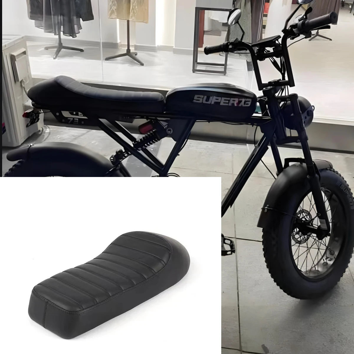 

Kalosse Xycling Parts Spong Electric Fat Bike Soft Saddle Electrical Beach Bicycle Seat SUPER73 Integrated saddle hump leather