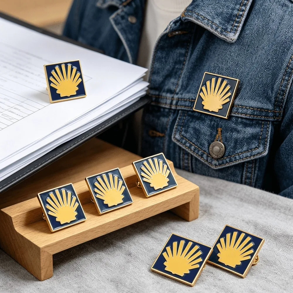 10-30Pcs Camino De Santiago Shell Lapel Pin, St James Scallop Enamel Brooch Pilgrim Religious Favor Church Souvenir Gifts