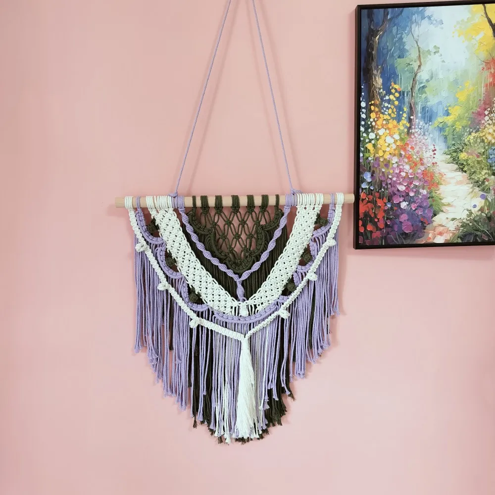 

Hand Woven Wall Hanging Tapestries Large Long Textured Macrame Headboard Backdrop Boho Macrame Tapestry Nordic Home Decor Crafts