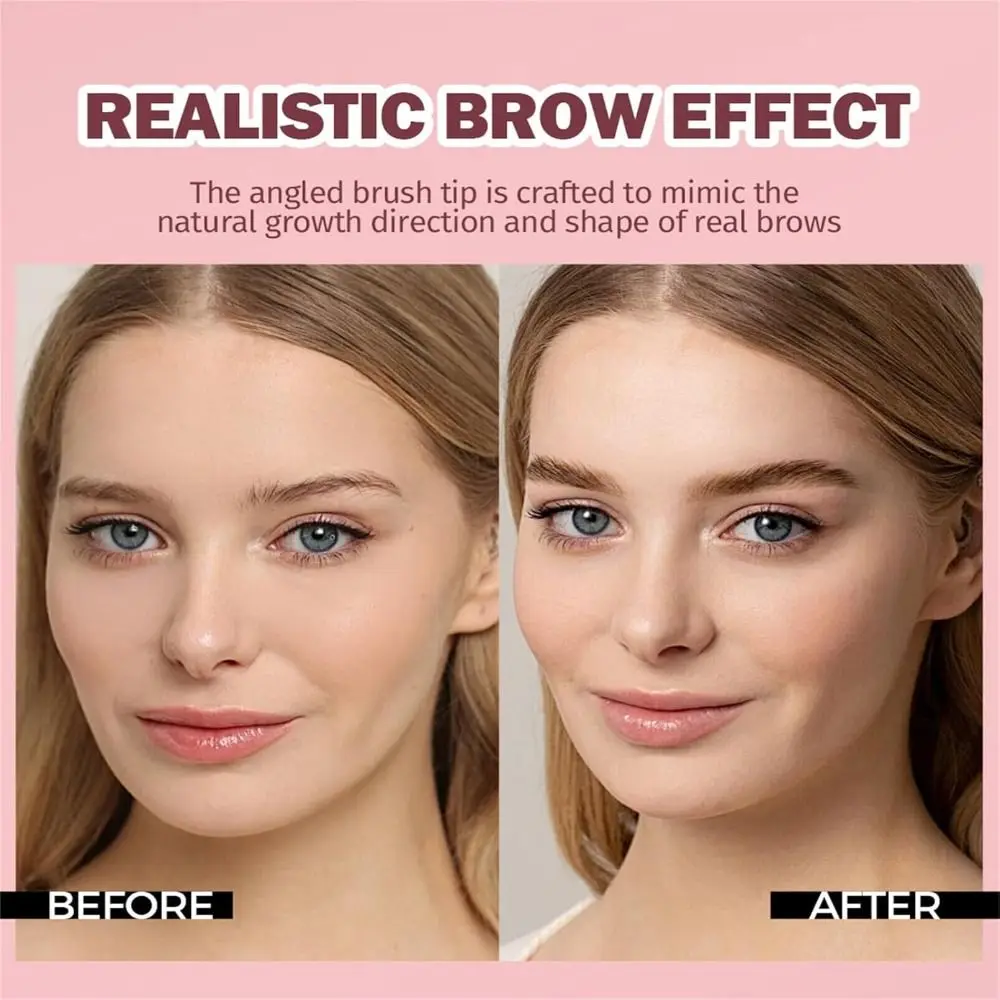 1PC Waterproof Eyebrow Pencil Angled Brush Hair-Like Strokes Angled Eye Brow Brush Long Lasting Eyebrow Contouring Pen