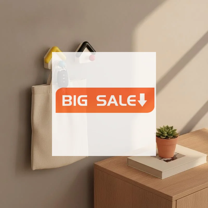 Cute House Shaped Adhesive Wall Hooks Strong Load Capacity No Drilling For Home Bedroom Hanging Keys Bags Towels