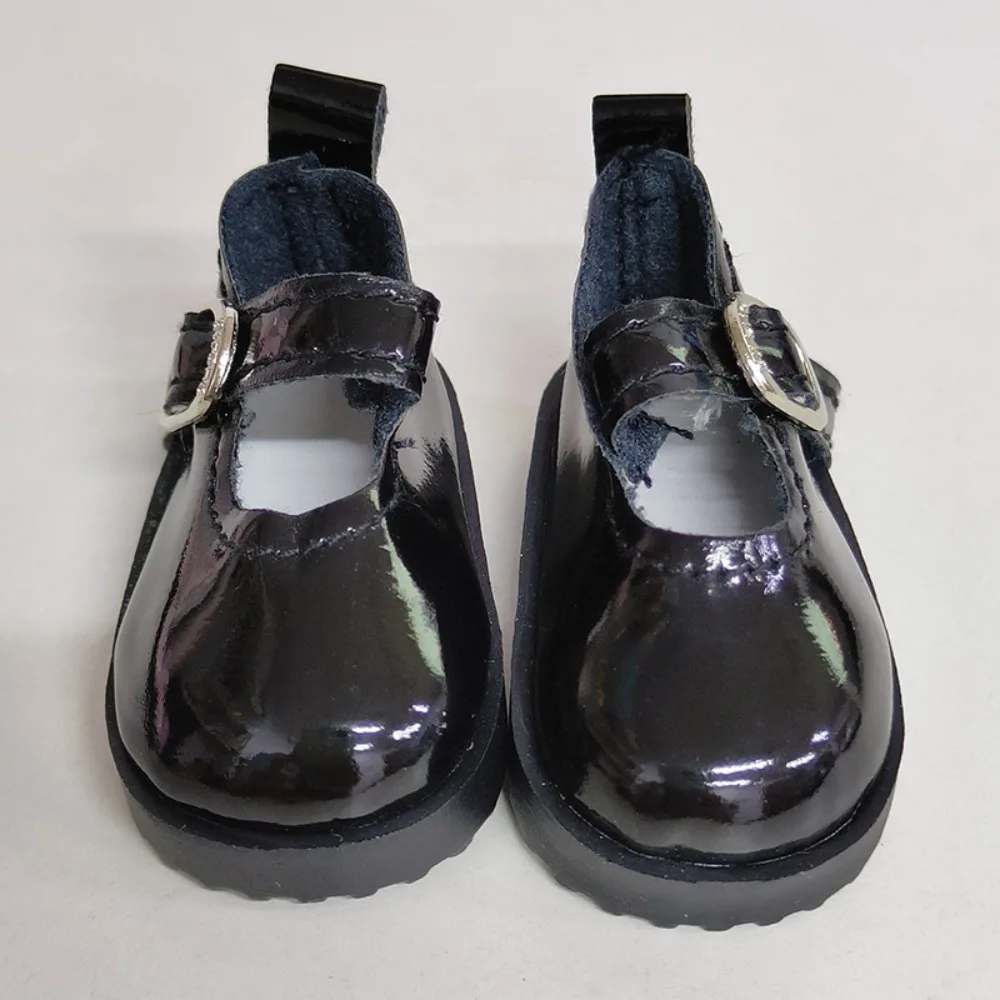 Fashion Flat Bottomed Toy Shoes Leather 4.7cm X 2.5cm Doll Shoes Bottomed Glossy DIY Mini Shoes 1/6 Point Doll